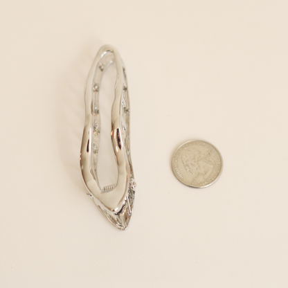 Organic Wave Metal Hair Barrette Clip | Silver