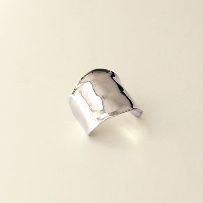 top view of hair cuff holder made of silver