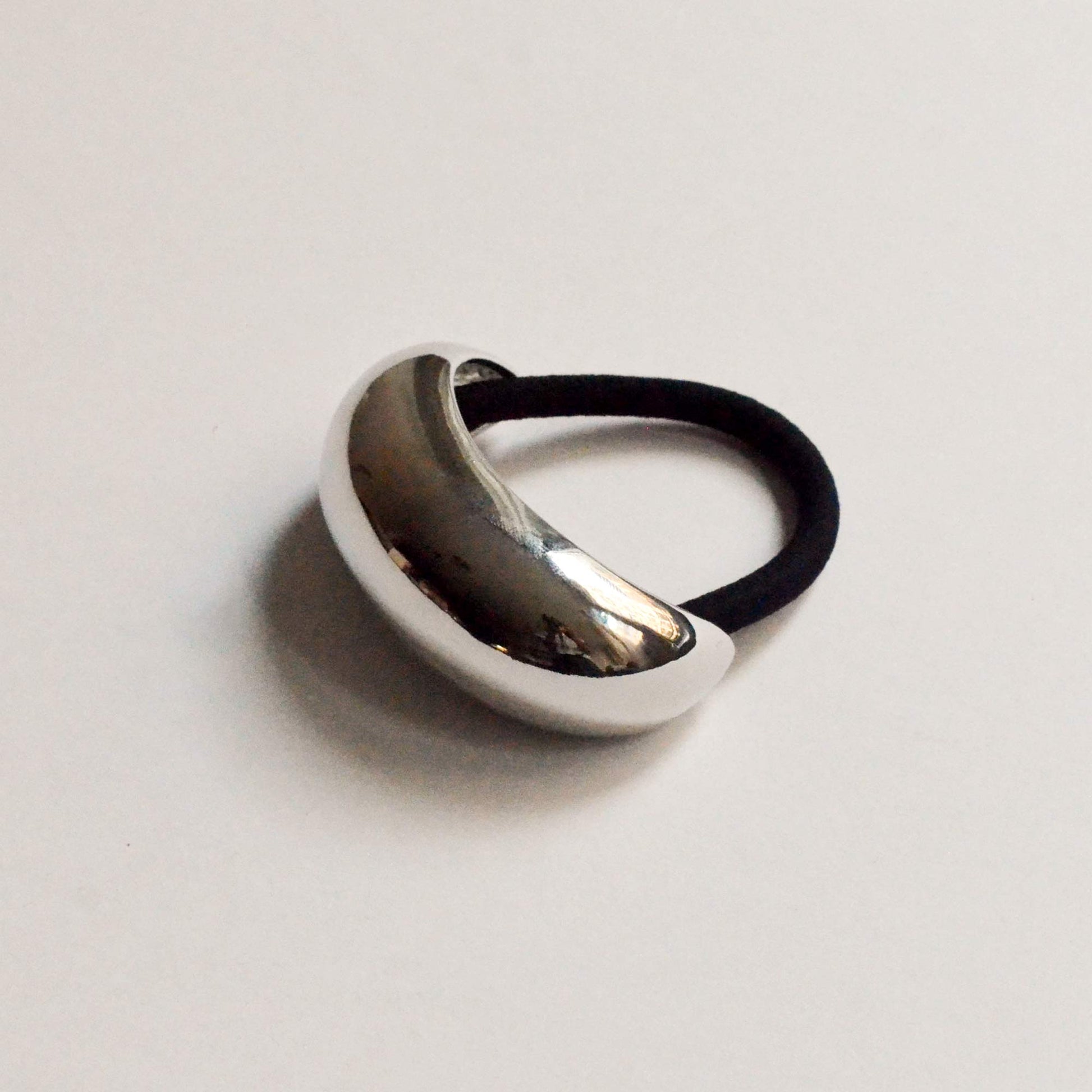 Silver crescent hair cuff tie