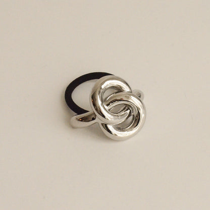 Ponytail hair tie with silver eternal loop