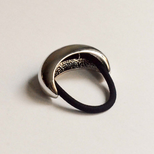 wide crescent metal ponytail hair tie